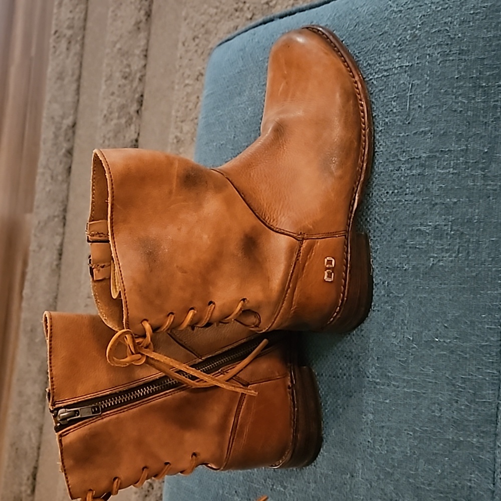 BedStu Cheshire Brown Leather Ankle Boots Cobbler Series Women’s Size 8